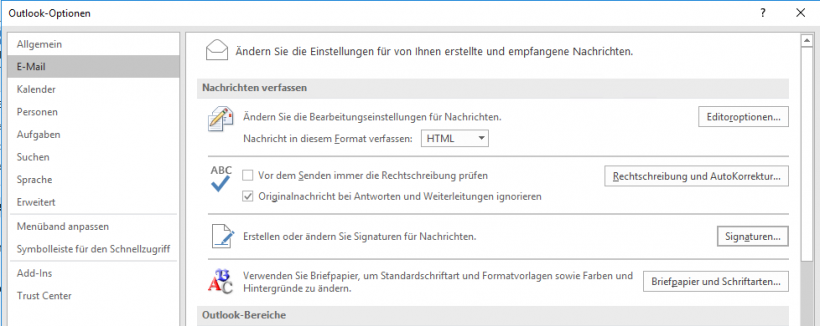 Auswahl E-Mail dann Signaturen...