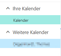 Kalender unter weitere Kalender anzeigen