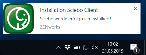 Installation ist abgeschlossen