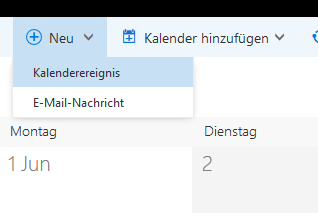 Webmail: Kalendereintrag erstellen