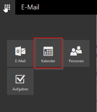 Webmail: Kalendermodul aufrufen
