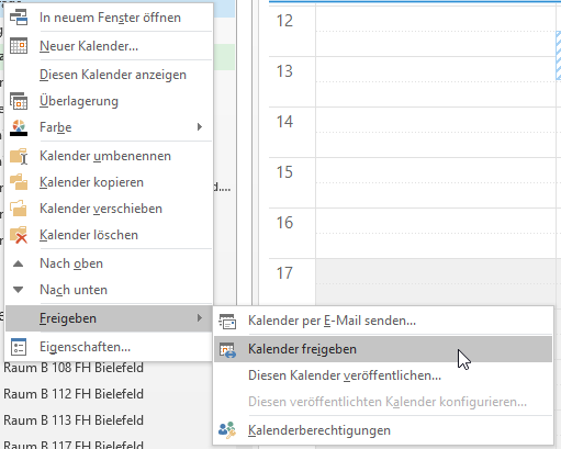 Outlook: Kalender freigeben