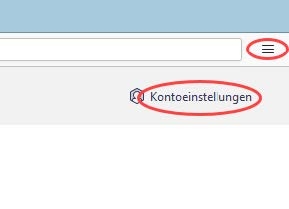 Thunderbird Konteinstellungen aufrufen