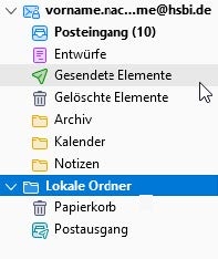 Thunderbird: Ordner werden angezeigt