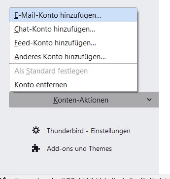 Thunderbird. E-Mailkonto hinzufügen