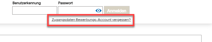 Personen ohne Benutzerkonto (i.d.R. Bewerber*innen zum Studium): ugangsdaten vergessen