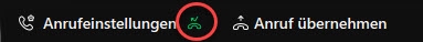 Screenshot: Anrufeinstellungen im Webex Client, aktive Rufumleitung wird im Webex Client angezeigt