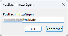 Eingabe der Adresse des Benutzers der einen Ordner für Sie freigegeben hat