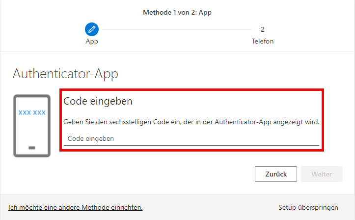 Code eingeben 