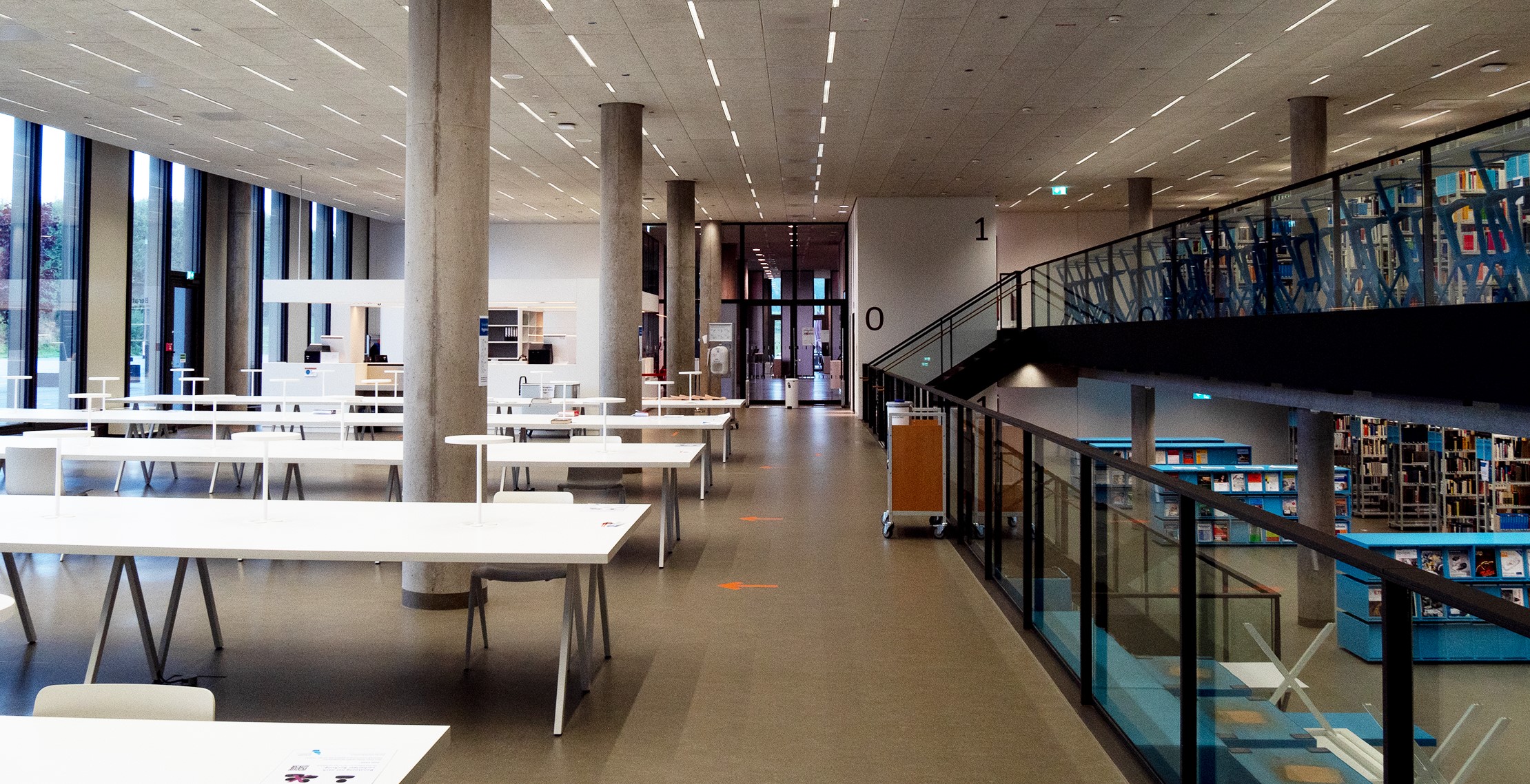 Lesesaal von der Bibliothek an der Fachhochschule Bielefeld