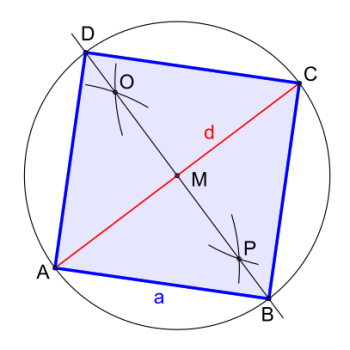 Bild: Quadrat bei gegebener Diagonale