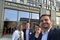 Prof. Alixandre Santana (2. von links) mit internationalen Gäste bei der International Week 2022 an der FH Bielefeld.