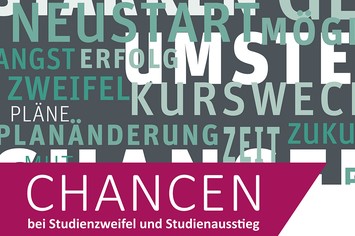 Eine Grafik mit der Schrift Chancen bei Studienzweifel und Studienausstieg