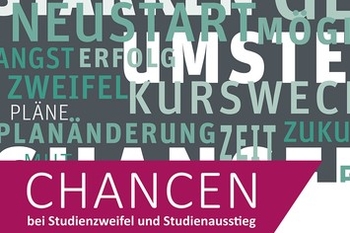 Eine Grafik mit der Schrift Chancen bei Studienzweifel und Studienausstieg